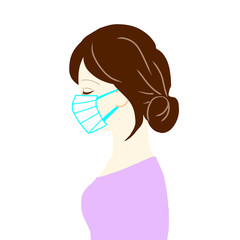 マスク女性横顔