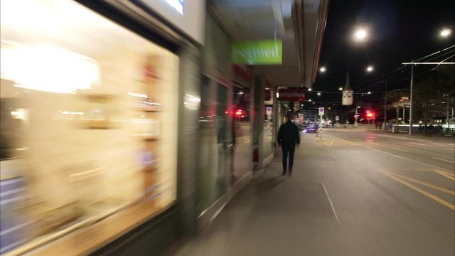 Hyperlapse/Timelipse in zurich city at night