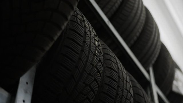 Tire storage place with tire rack