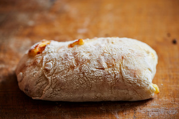 bread on wooden table