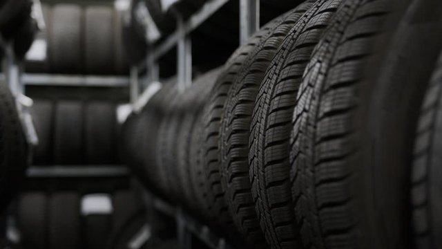 Tire storage place with tire rack