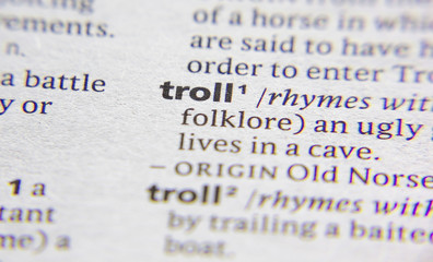 Troll word or phrase in a dictionary.