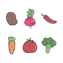 hand drawn fresh food