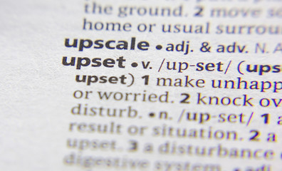 Upset word or phrase in a dictionary.