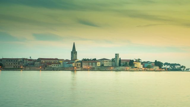 Umag croatia city time lapse footage in 4K. mediren sea croatia city.