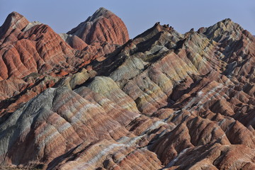 Spirit-Monkey-View-Sea landform from Colorful-Sea-of-Clouds Observation Deck. Zhangye Danxia-Qicai Scenic Spot-Gansu-China-0853