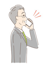 スマホで通話する男性の横顔
