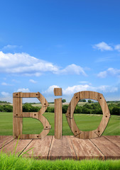 Bio, lettre bio dans l'herbe, concept