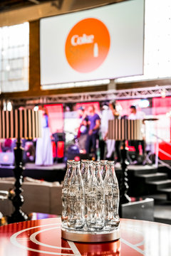 Johannesburg, South Africa - August 20, 2015: Coca Cola Coke Studio Branded Interior Design Decor For Event Party