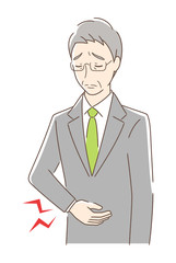 お腹が痛い男性
