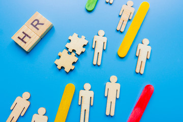Human resources, corporate hierarchy concept and multilevel marketing - recruiter complete team...