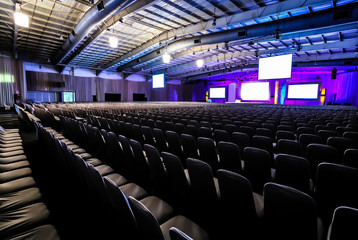 empty chairs in large Conference hall for Corporate Convention or Lecture