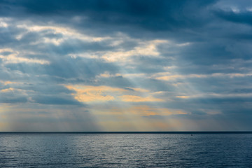 Scenes of dawn on the Mediterranean Sea