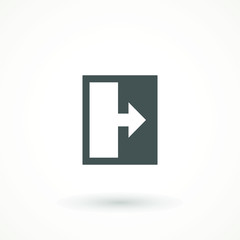 Emergency exit icon vector Logout and output, outlet, out symbol. isolated of flat style Safe condition sign