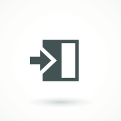 Emergency exit icon vector Logout and output, outlet, out symbol. isolated of flat style Safe condition sign