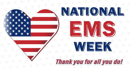 Vector illustration for the national emergency week, traditionally celebrated in May, and serves as a thank you to its people who save lives. All elements are isolated.