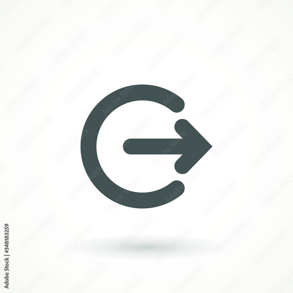 Poster emergency exit icon vector logout and output, outlet, out symbol. isolated of flat style safe condit
