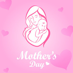 Happy Mother's Day celebration greetings background template design for banner or card in vector