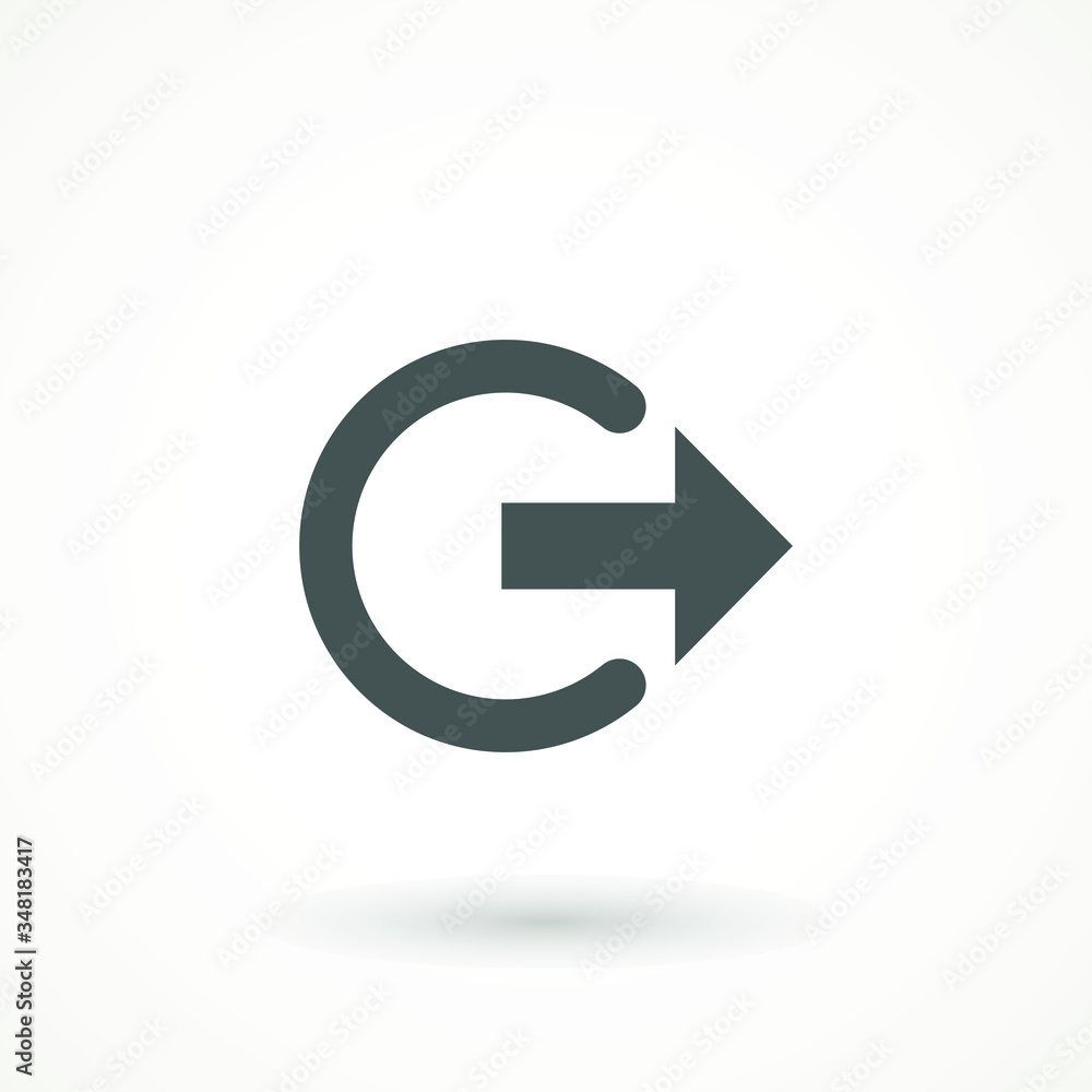 Poster emergency exit icon vector logout and output, outlet, out symbol. isolated of flat style safe condit