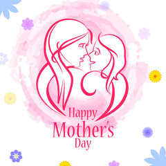 Happy Mother's Day celebration greetings background template design for banner or card in vector