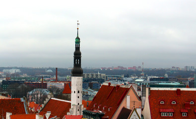 panorama of the old town of tallinn estonia