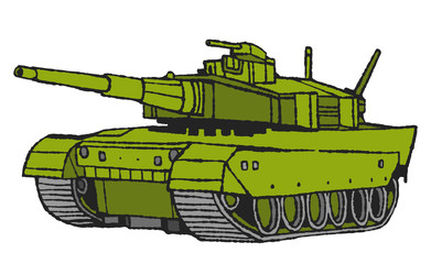 戦車。戦闘車のイラストです。軍事兵器。日本では自衛隊にて国防のために使用されています。