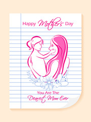 Happy Mother's Day celebration greetings background template design for banner or card in vector