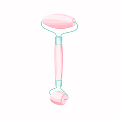 Hand drawn face roller massager very soft touch. Helps to improve skin health. Home self care concept. Can be used for T-shirts, fabrics, wrapping, logos, banners, flyers, stickers and posters.