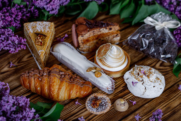 lilac sweets cake wood