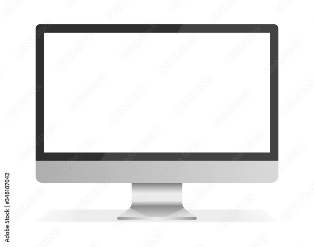 Poster screen computer monitor. computer display isolated on white background. vector illustration.