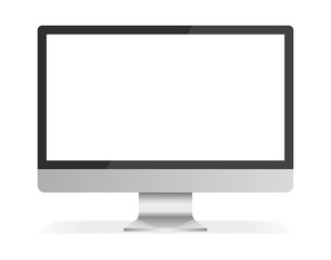 Screen computer monitor. Computer display isolated on white background. Vector illustration.