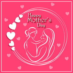 Happy Mother's Day celebration greetings background template design for banner or card in vector
