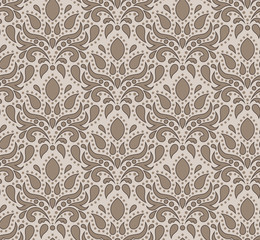 Pattern beige in the Baroque style. Suitable for curtains, wallpaper, fabric, tile, wrapping paper.