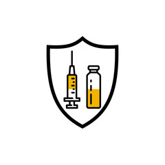 Virus vaccine protection concept icon Vaccination, protection from epidemics
