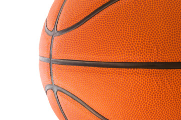 Obraz premium Half of Basketball isolated on a white background