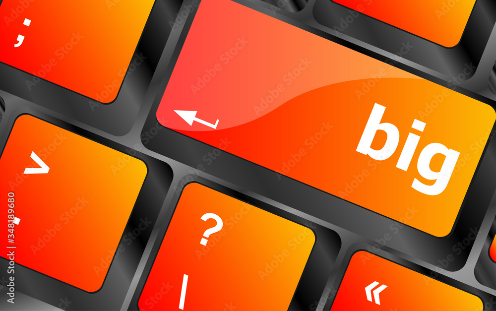 Poster big word on keyboard key, notebook computer button