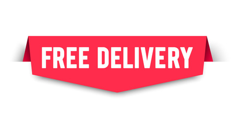 Vector Illustration Free Delivery Label. Modern Web Banner Design.