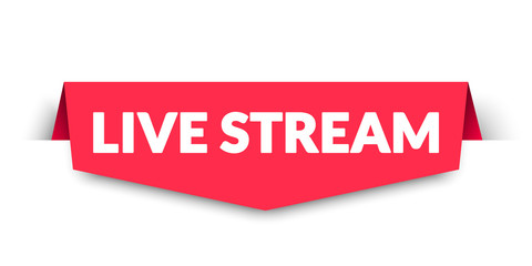 Vector Illustration Live Stream Label. Modern Web Banner Design.