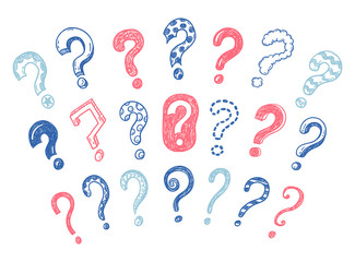 Doodle questions hand drawn illustration