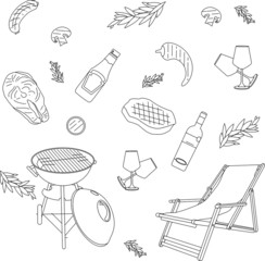 hand drawn doodle icons set