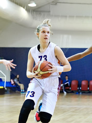 Girl play basketball