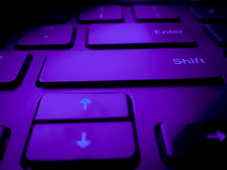 Obraz premium close up of violet color keyboard