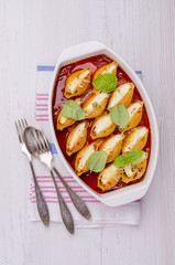 Pasta stuffed with ricotta and spinach