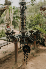 old rusty metal fence