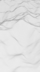 Abstract landscape on a white background. Cyberspace grid. hi tech network. 3d illustration