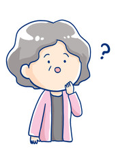 シニアの女性の表情　疑問