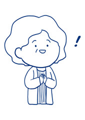 シニアの女性の表情　解決　一色