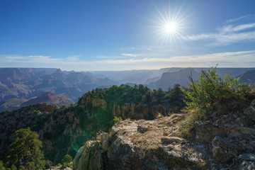 Obraz premium hiking the grandview trail at the south rim of grand canyon in arizona,usa
