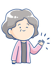 シニアの女性の表情　OK