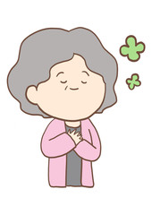 シニアの女性の表情　おだやか